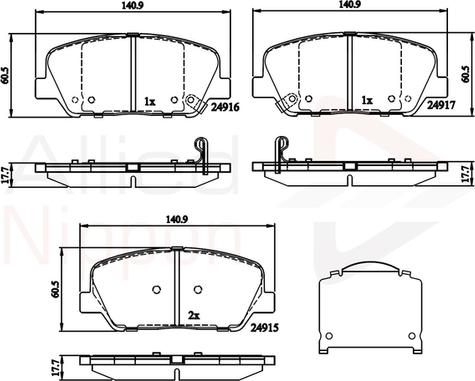 Comline ADB32259 - Brake Pad Set, disc brake autospares.lv