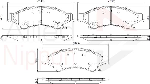 Comline ADB32275 - Brake Pad Set, disc brake autospares.lv