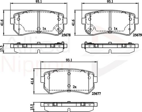 Comline ADB32276 - Brake Pad Set, disc brake autospares.lv