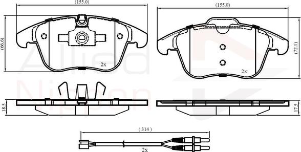 Comline ADB22002 - Brake Pad Set, disc brake autospares.lv