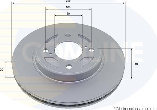 Comline ADC5019V - Brake Disc autospares.lv