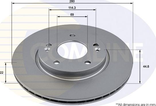 Comline ADC5012V - Brake Disc autospares.lv