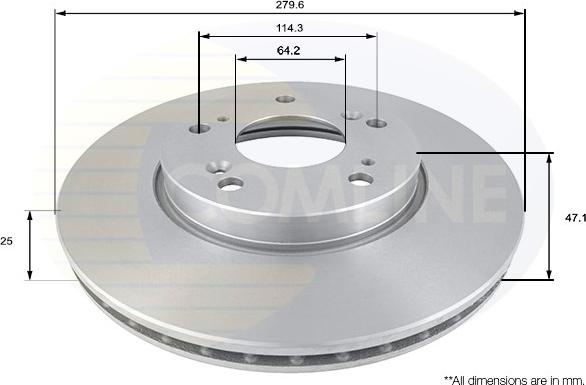 Comline ADC0550V - Brake Disc autospares.lv