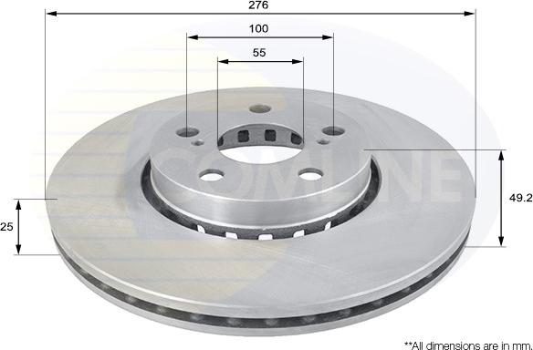 Comline ADC0199V - Brake Disc autospares.lv