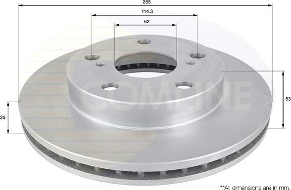 Comline ADC0190V - Brake Disc autospares.lv