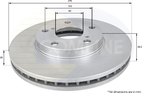 Comline ADC0145V - Brake Disc autospares.lv