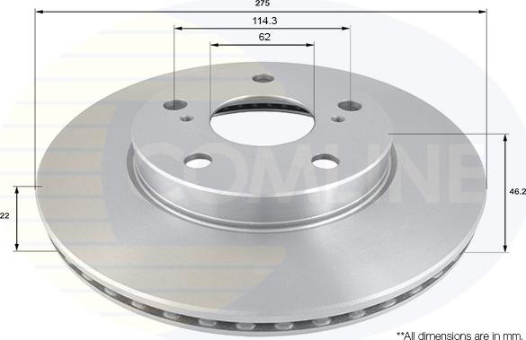 Comline ADC01140V - Brake Disc autospares.lv