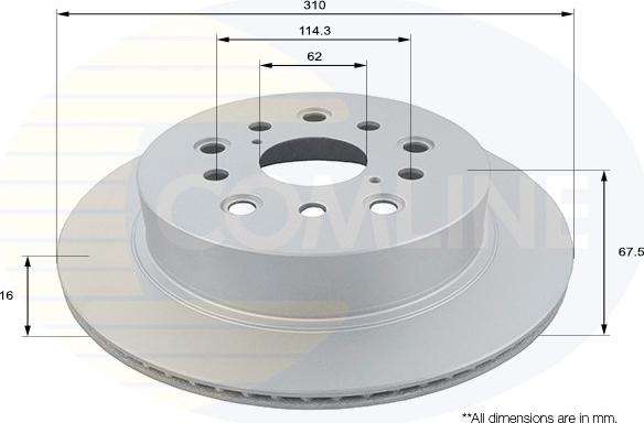 Comline ADC01160V - Brake Disc autospares.lv