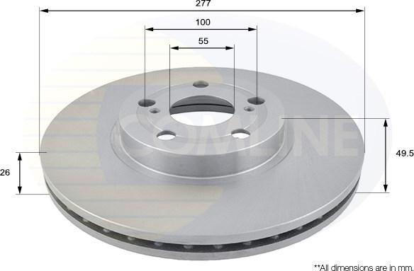 Comline ADC01109V - Brake Disc autospares.lv