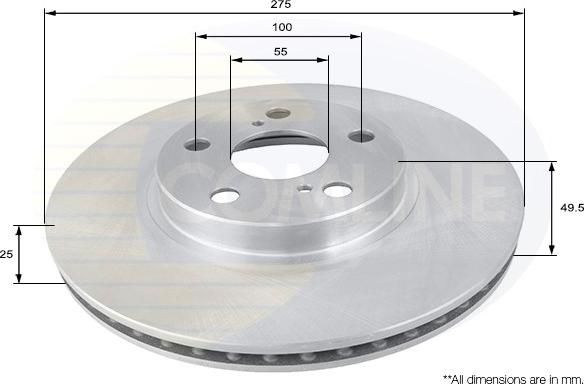 Comline ADC01113V - Brake Disc autospares.lv