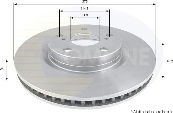 Comline ADC01136V - Brake Disc autospares.lv