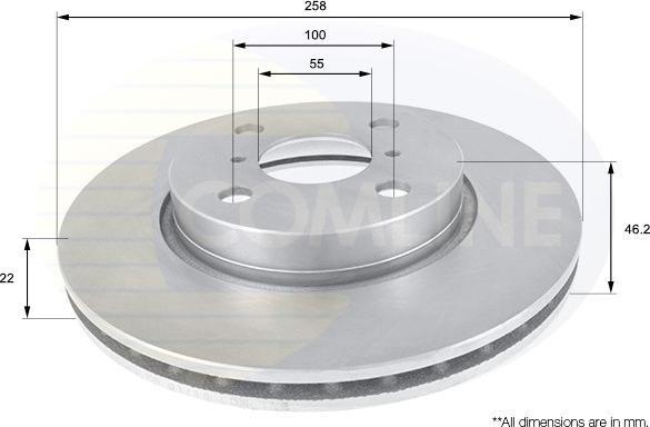 Comline ADC01133V - Brake Disc autospares.lv