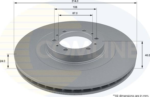 Comline ADC0346V - Brake Disc autospares.lv