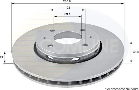 Comline ADC0352V - Brake Disc autospares.lv