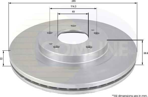 Comline ADC0361V - Brake Disc autospares.lv