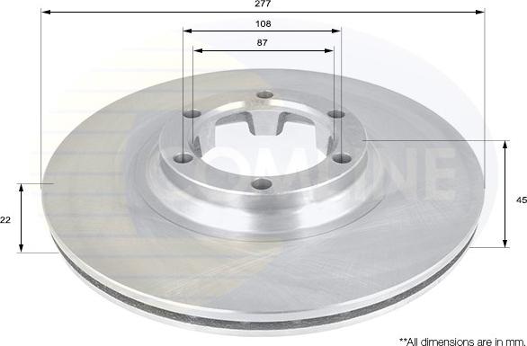 Comline ADC0307V - Brake Disc autospares.lv