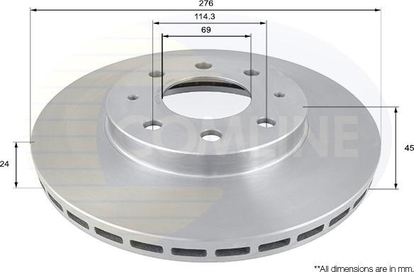 Comline ADC0326V - Brake Disc autospares.lv