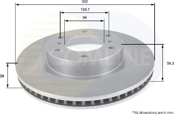 Comline ADC0379V - Brake Disc autospares.lv