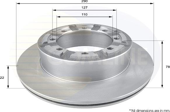 Comline ADC0287V - Brake Disc autospares.lv