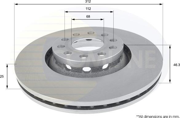 Comline ADC1431V - Brake Disc autospares.lv