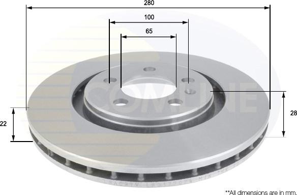 Comline ADC1428V - Brake Disc autospares.lv