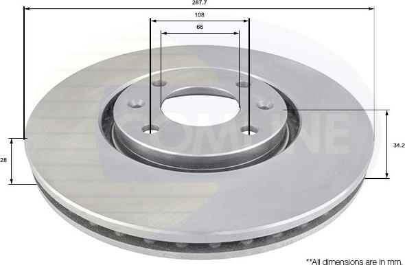 Comline ADC1544V - Brake Disc autospares.lv