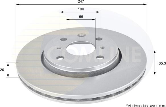 Comline ADC1561V - Brake Disc autospares.lv