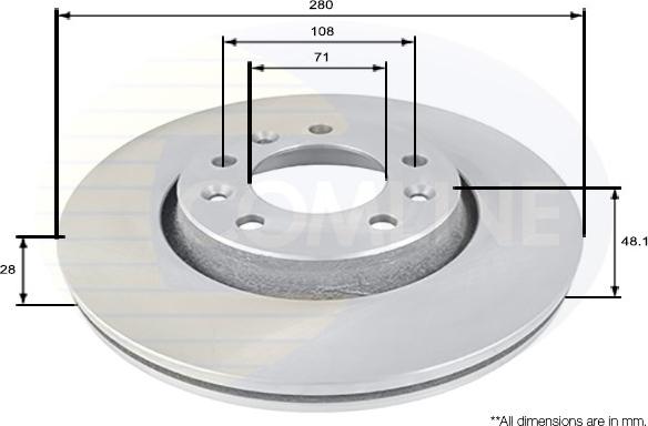 Comline ADC1580V - Brake Disc autospares.lv