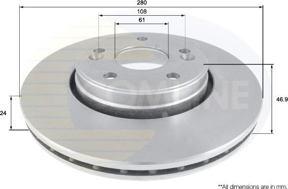 Comline ADC1538V - Brake Disc autospares.lv