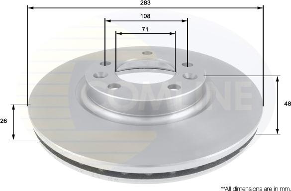 Comline ADC1532V - Brake Disc autospares.lv