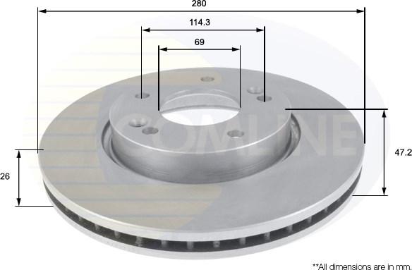 Comline ADC1098V - Brake Disc autospares.lv