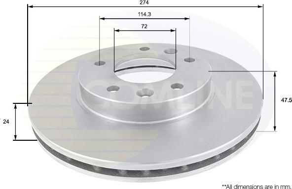 Comline ADC1018V - Brake Disc autospares.lv