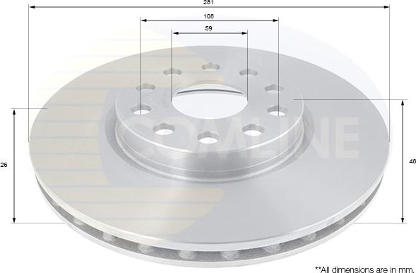 Comline ADC1824V - Brake Disc autospares.lv