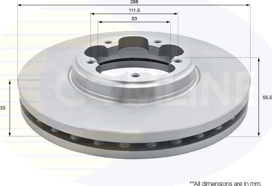 Comline ADC1250V - Brake Disc autospares.lv