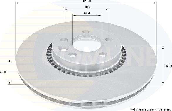 Comline ADC1251V - Brake Disc autospares.lv