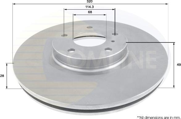 Comline ADC1238V - Brake Disc autospares.lv