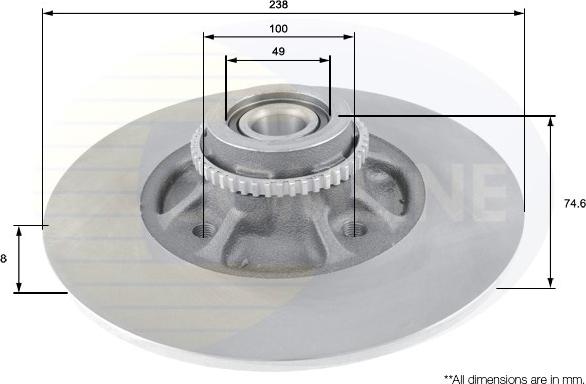 Comline ADC3023 - Brake Disc autospares.lv