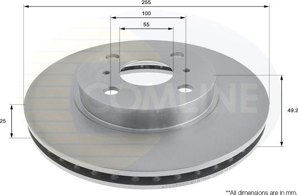 Comline ADC2503V - Brake Disc autospares.lv