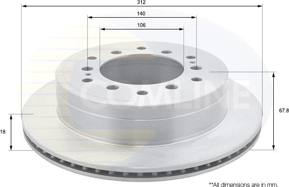 Comline ADC2514V - Brake Disc autospares.lv