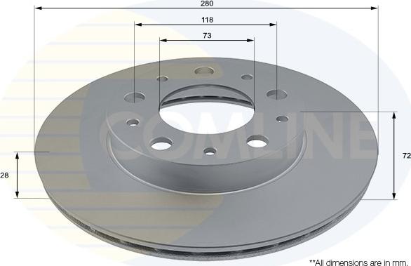 Comline ADC2867V - Brake Disc autospares.lv