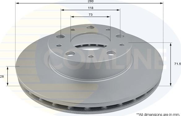 Comline ADC2834V - Brake Disc autospares.lv