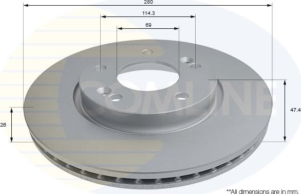 Comline ADC2824V - Brake Disc autospares.lv