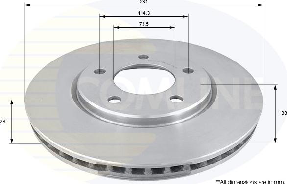 Comline ADC2304V - Brake Disc autospares.lv