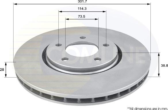 Comline ADC2305V - Brake Disc autospares.lv