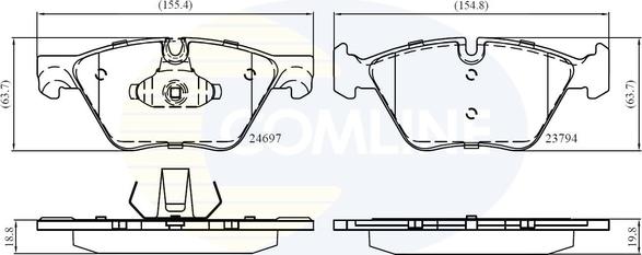 Comline CBP06075 - Brake Pad Set, disc brake autospares.lv