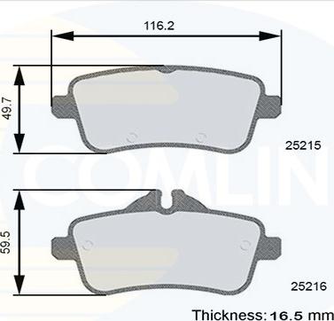 Comline CBP06121 - Brake Pad Set, disc brake autospares.lv