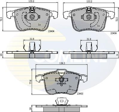 Comline CBP01593 - Brake Pad Set, disc brake autospares.lv