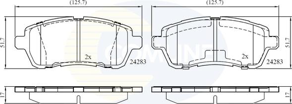 Comline CBP01618 - Brake Pad Set, disc brake autospares.lv