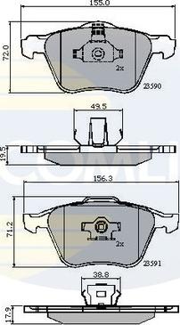 Comline CBP01322 - Brake Pad Set, disc brake autospares.lv