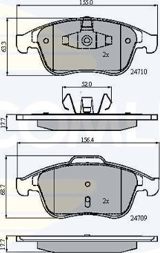 Comline CBP01725 - Brake Pad Set, disc brake autospares.lv